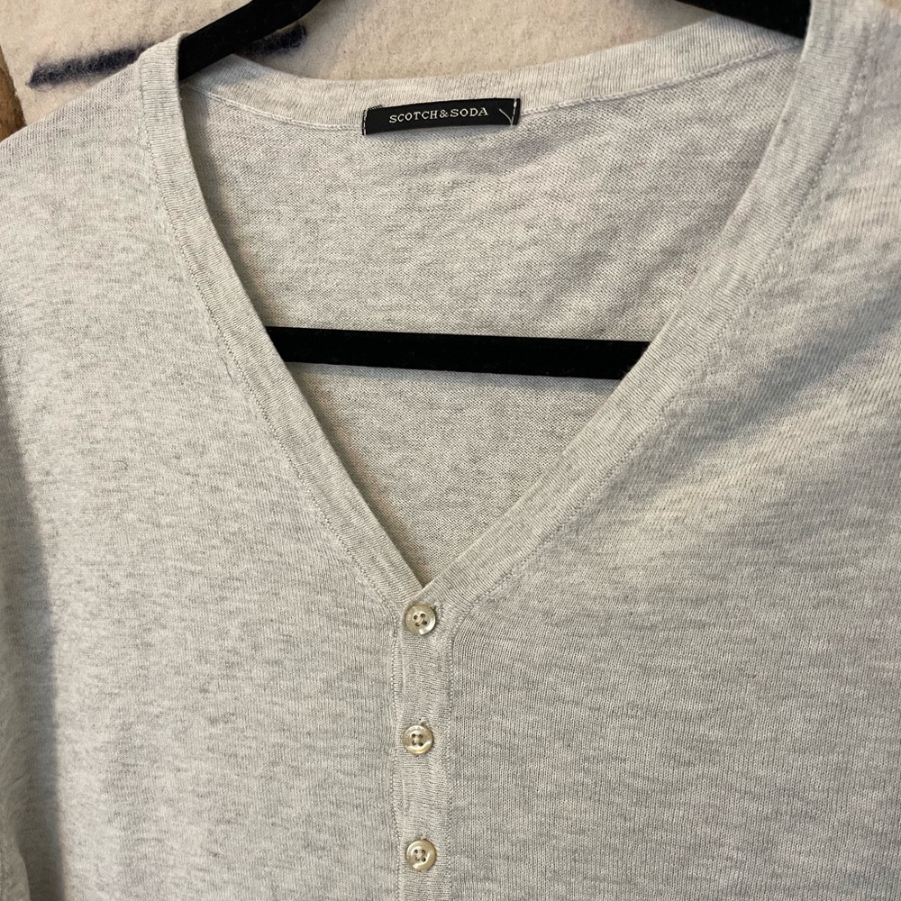 Scotch & Soda Light Gray V-Neck Sweater